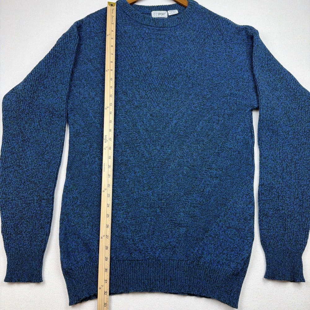 VTG CC SPORT Marled Crewneck Sweater Mens L-Tall Chevron-Style Front Wool Blend - Picture 7 of 14